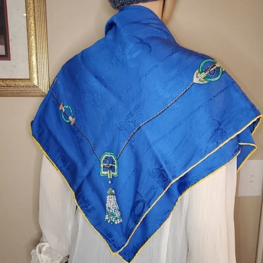 Must De Cartier vintage Jewelled Silk Scarf